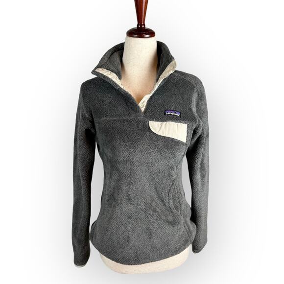 Women's Patagonia Re-Tool Snap-T Pullover Fleece Gray Beige XS - Picture 1 of 8
